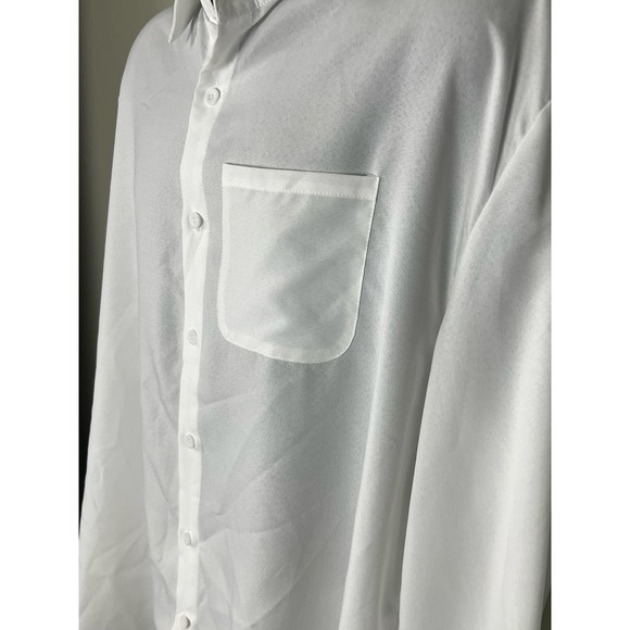 MEN'S BUTTON UP DRESS SHIRT WHITE LONG SLEEVED SIZE 2XL NWOT - Picture 3 of 7